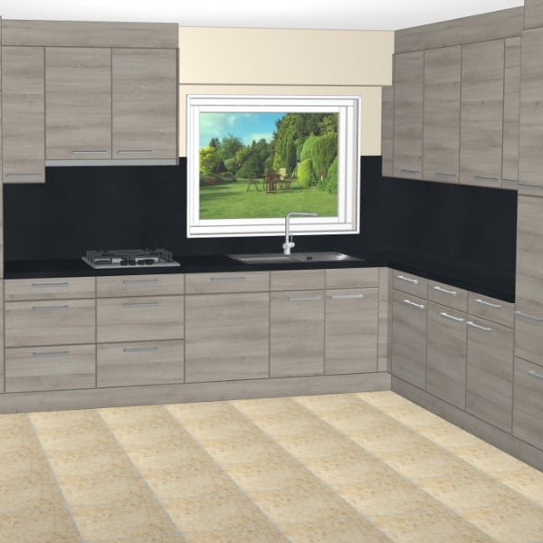 Plan van de keuken in 3D